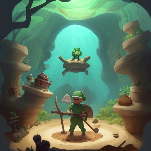 Treasure-hunting turtle