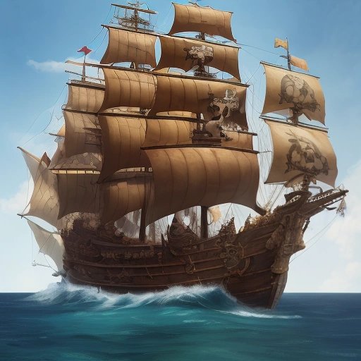 Nimble pirates sneaking past a pirate ship