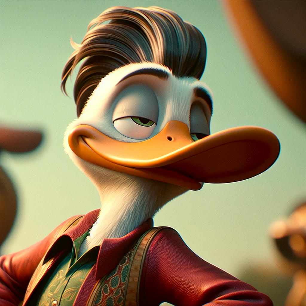 Major Quackers in his element, complete with a devil-may-care smirk