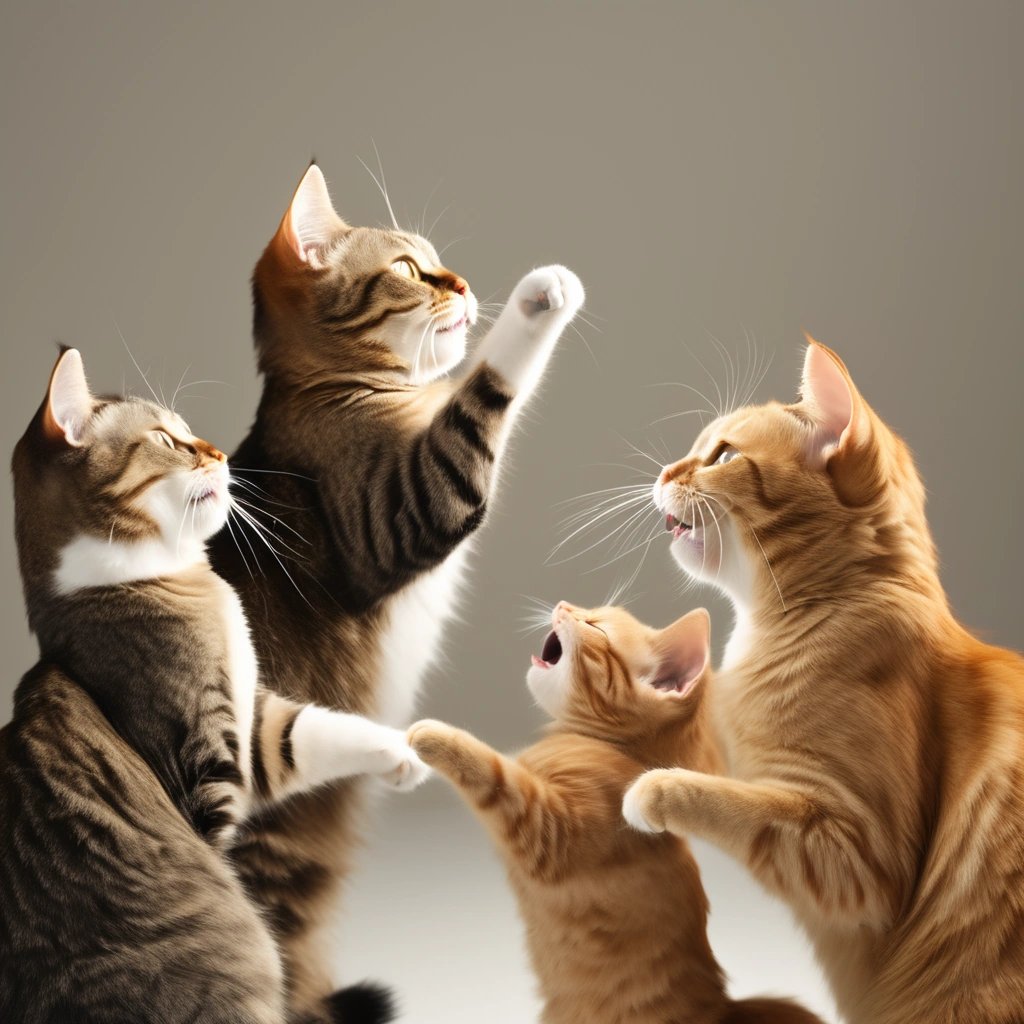 Cats engaging in communication display