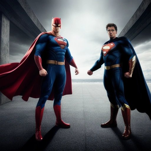 Superhero and villain in a tense stand-off