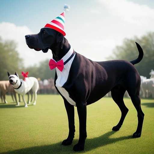 Great Dane in a 'best bark' contest