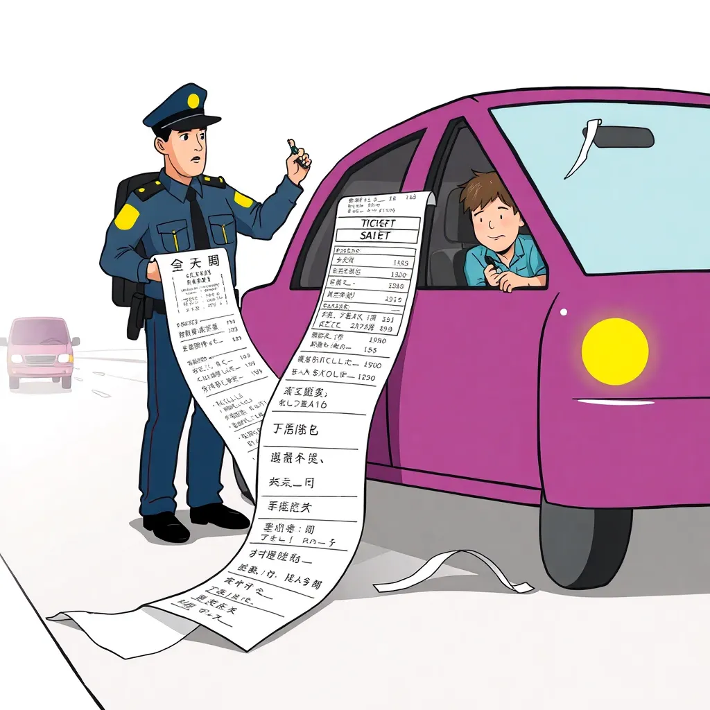 Traffic police issue one ticket with fines written in five languages and lose the signature
