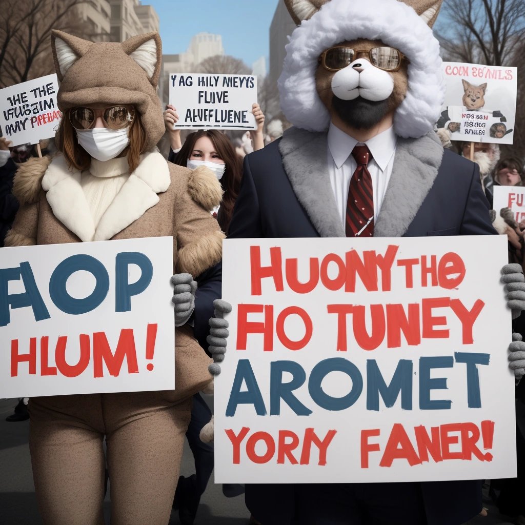 Supporters of the furry president