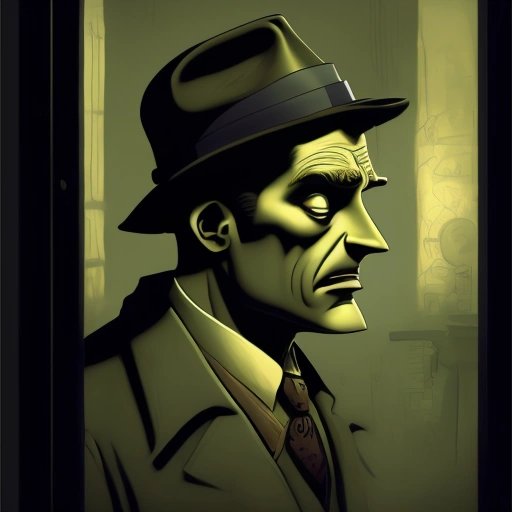 1930s film-noir-inspired detective scene