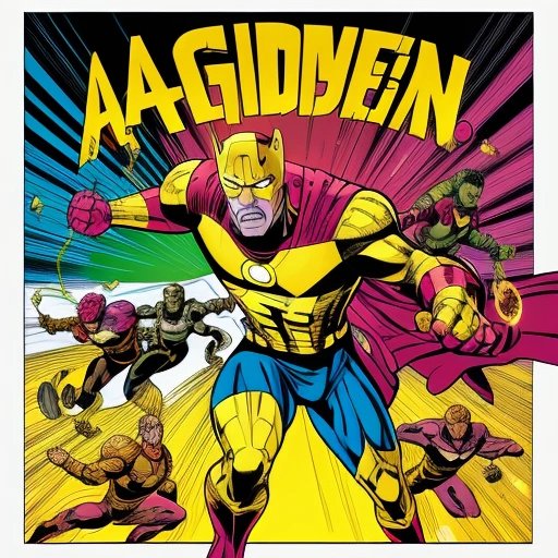 Goldenface battling the Avengers in the MCU