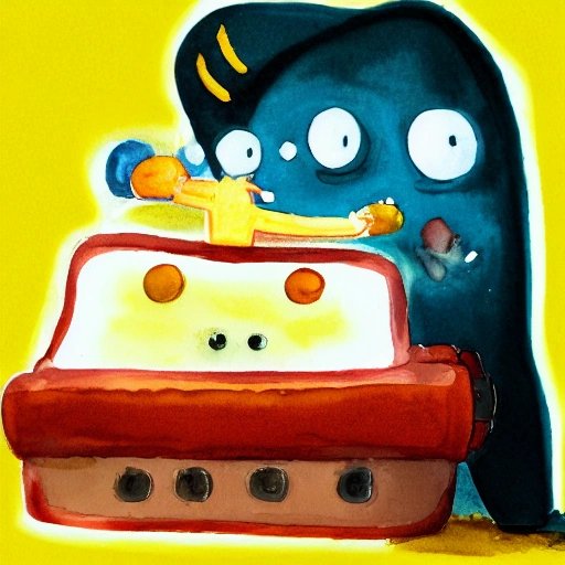 Tubby Toast popping out of the toaster