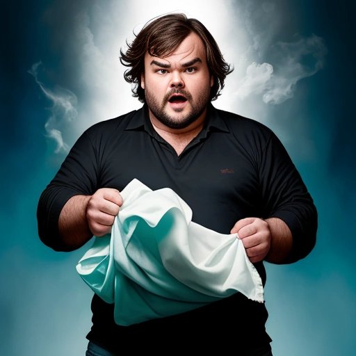 Jack Black folding a fitted sheet