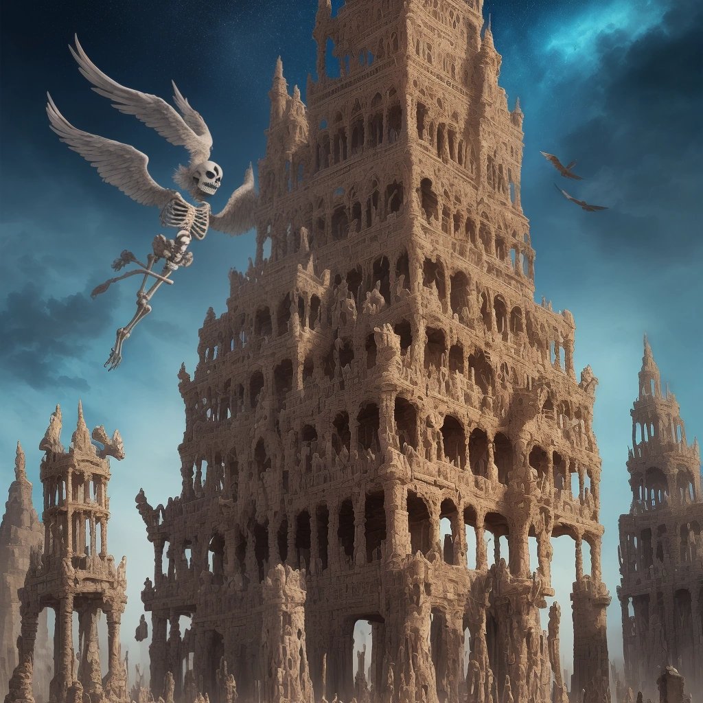 Artist's depiction of the ancient skeleton people in various scenarios