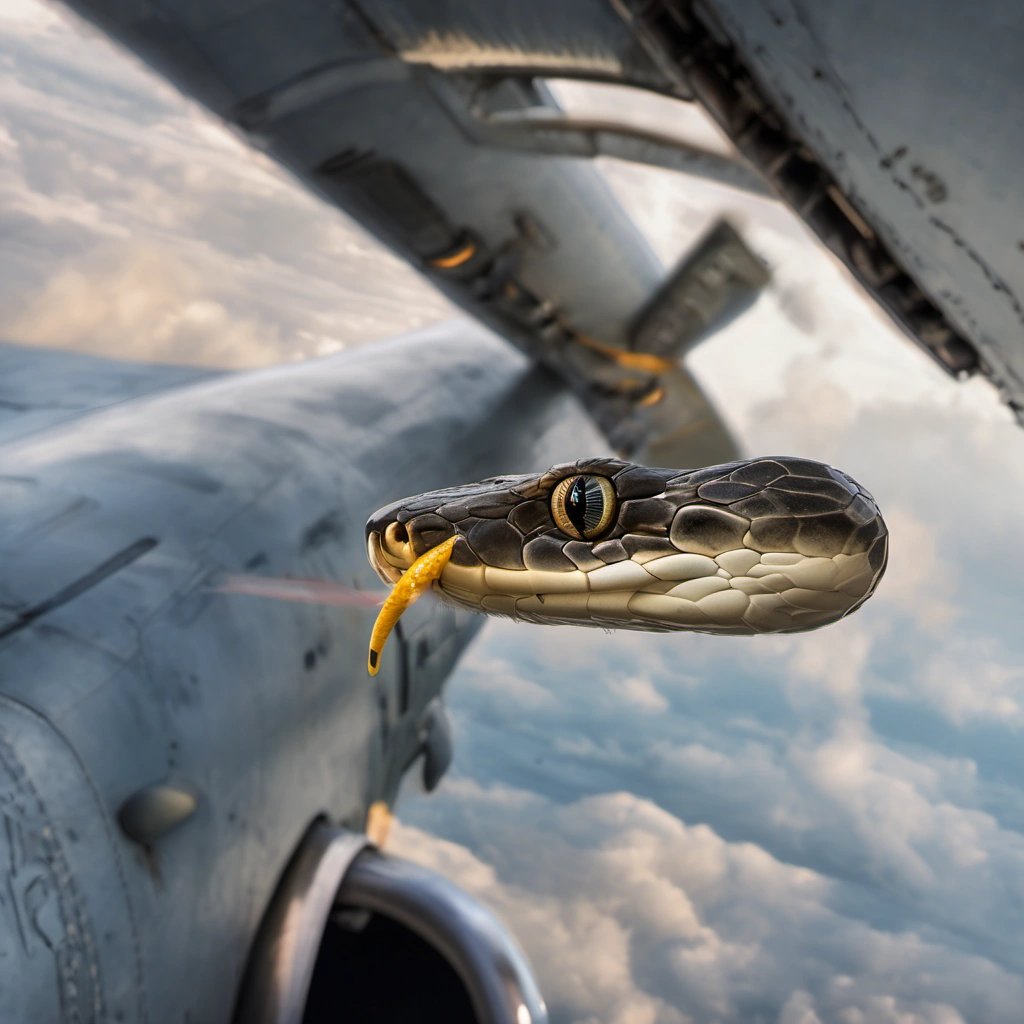Snake entering an aircraft's mechanical system