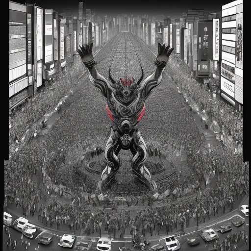 Demon directing Tokyo traffic