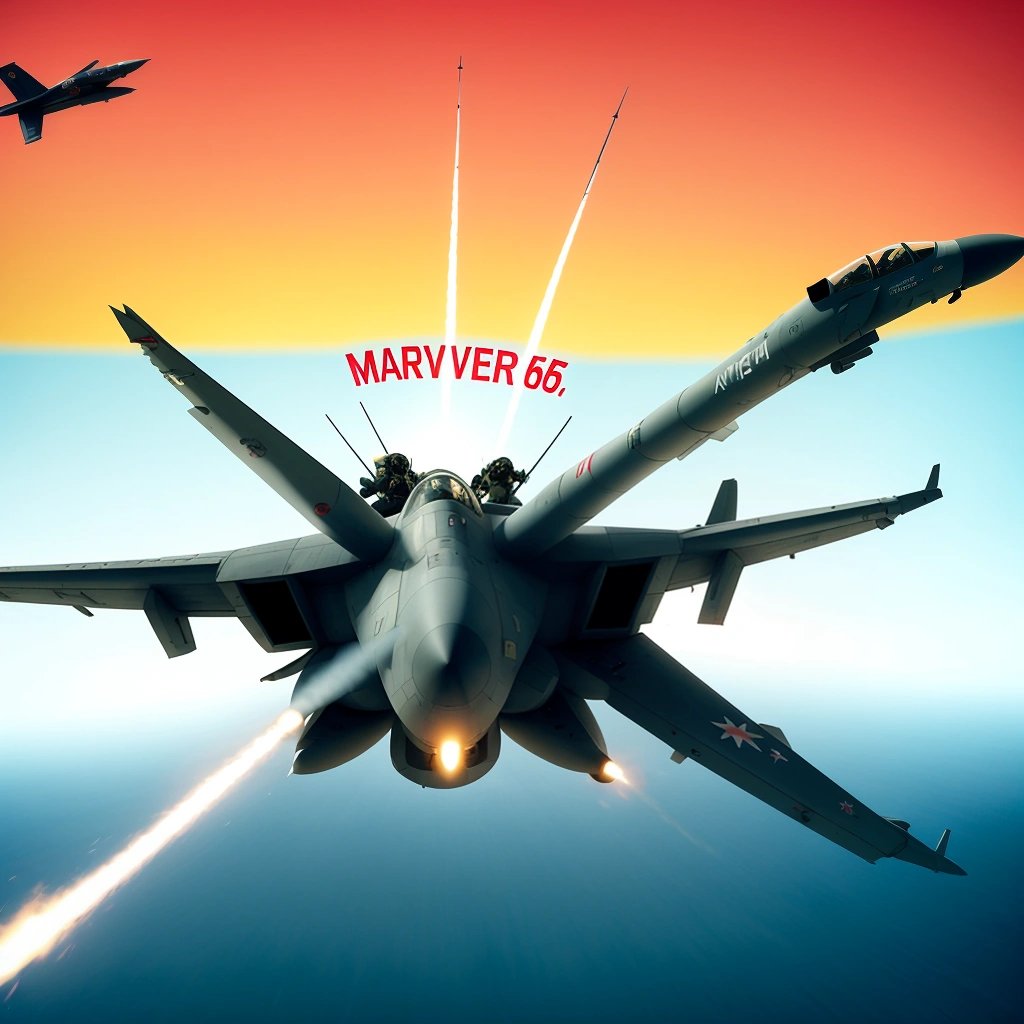 Maverick missile hitting a target named Maverick