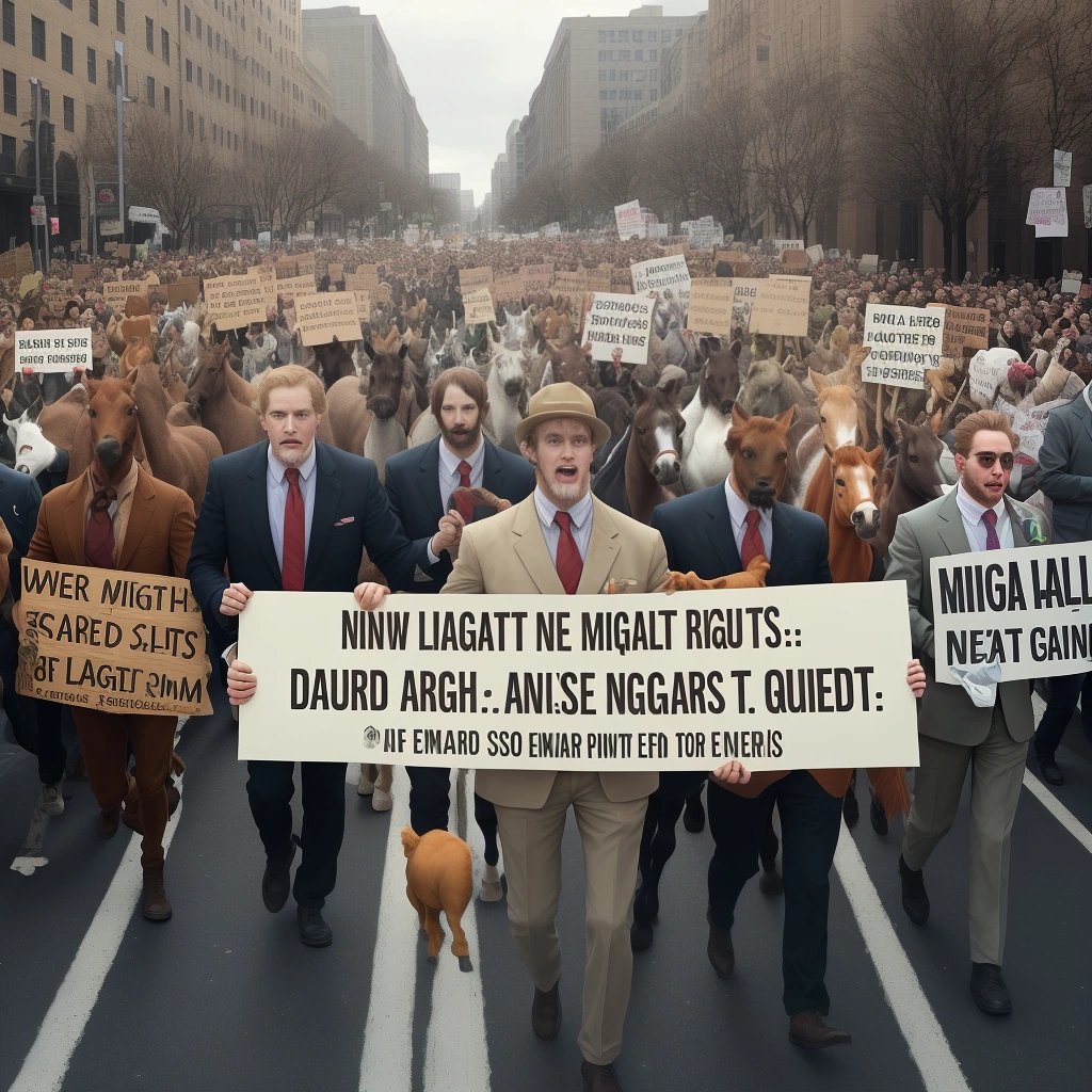 Mr. Ed leading animal protest