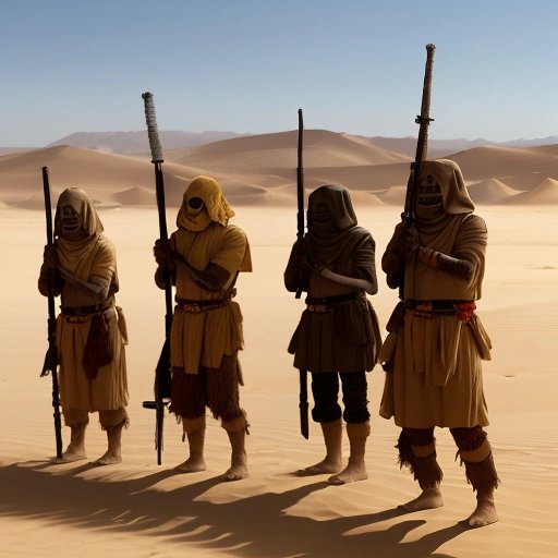 Tusken Raiders in the desert