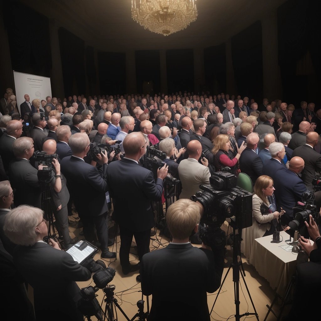 Press conference scene