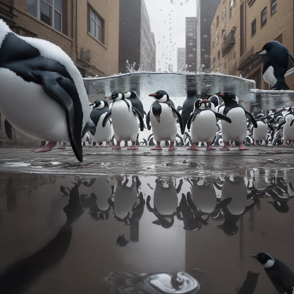 Penguins Synchronized Swimming
