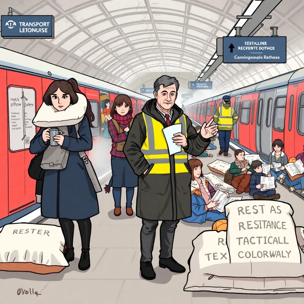 Commuter platform turned “bed configuration”