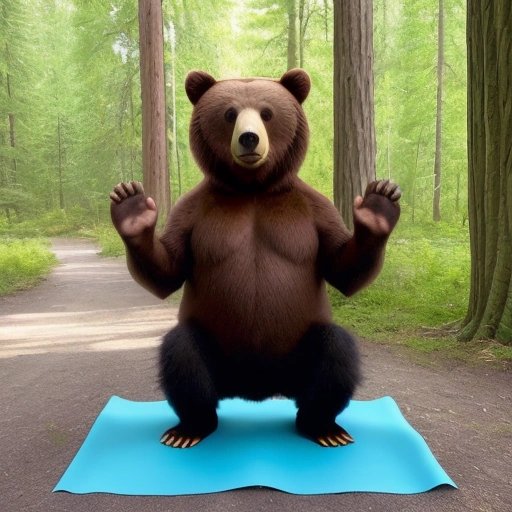 Bear doing yoga