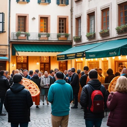 Crowds passionately arguing about pineapple on pizza