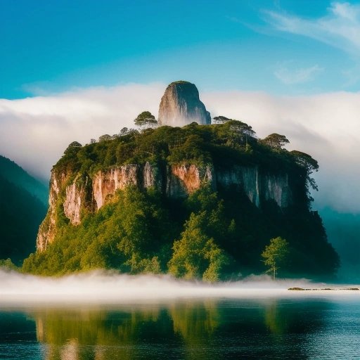 Surreal floating island image