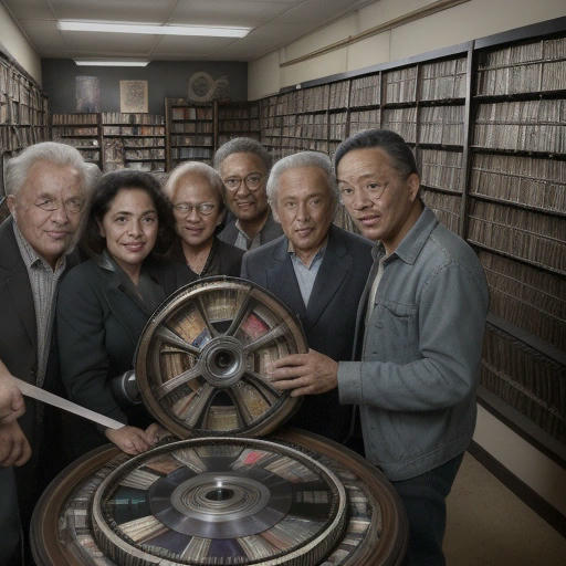 A group of cinephiles in a film archive