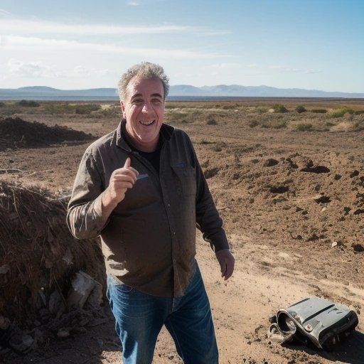 Jeremy Clarkson laughing at his failed rocket