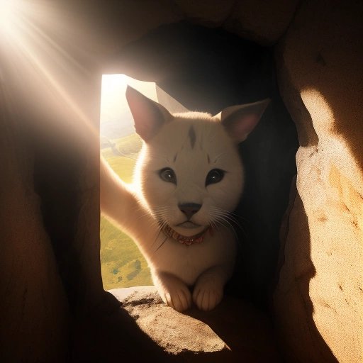 Max peeking through the hole towards the faraway land