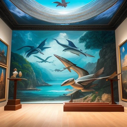 Museum exhibit of the Rhamphorhynchus